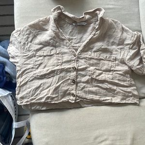 Beige Zara crop top